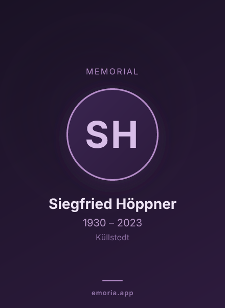 Memorial portrait of Siegfried Höppner