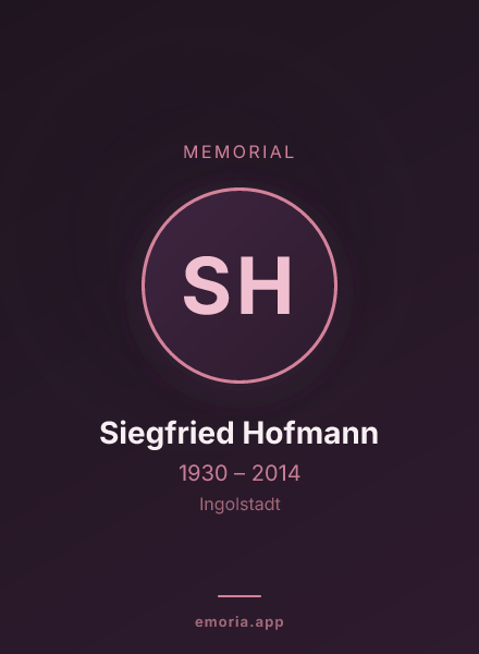 Memorial portrait of Siegfried Hofmann