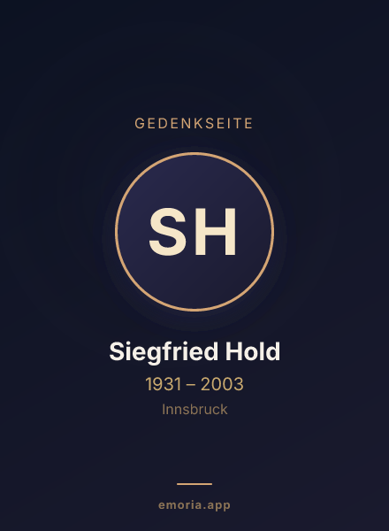 Gedenkportrait von Siegfried Hold