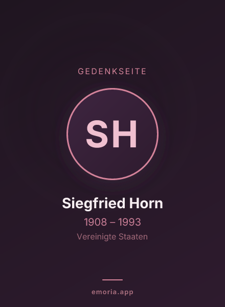 Gedenkportrait von Siegfried Horn