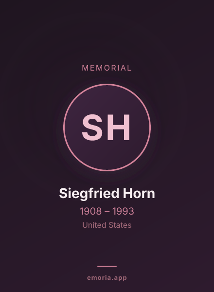 Memorial portrait of Siegfried Horn