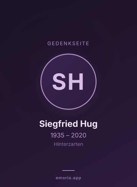 Gedenkportrait von Siegfried Hug
