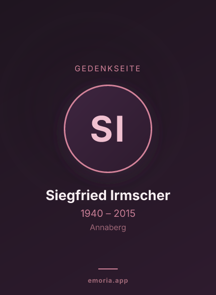 Gedenkportrait von Siegfried Irmscher