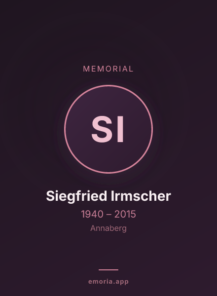 Memorial portrait of Siegfried Irmscher