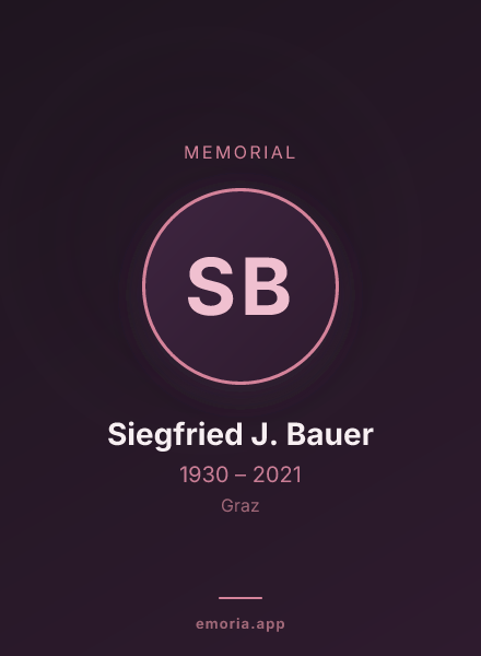 Memorial portrait of Siegfried J. Bauer