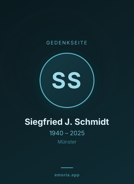 Gedenkportrait von Siegfried J. Schmidt