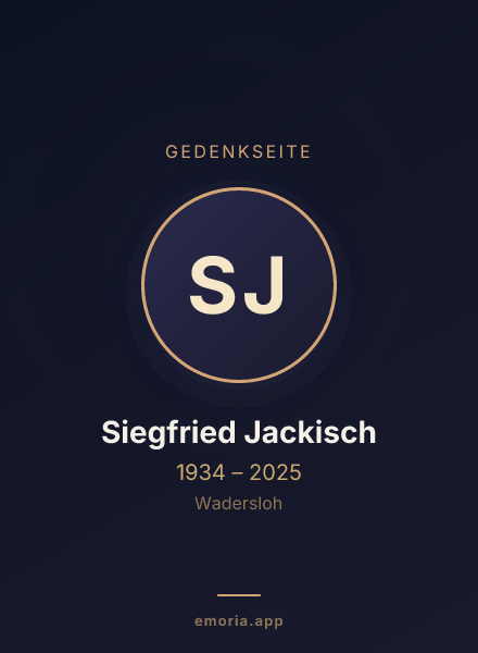 Gedenkportrait von Siegfried Jackisch