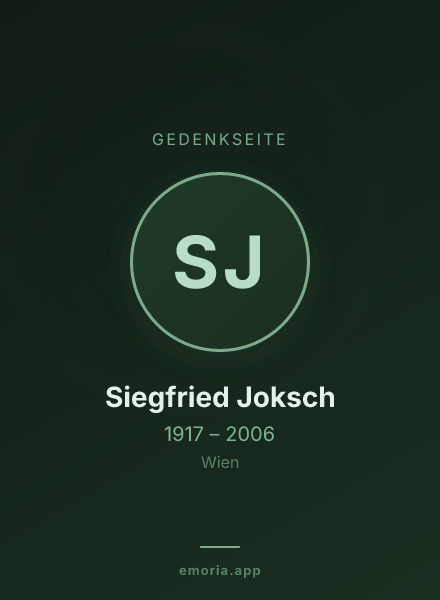 Gedenkportrait von Siegfried Joksch