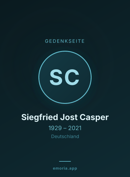 Gedenkportrait von Siegfried Jost Casper