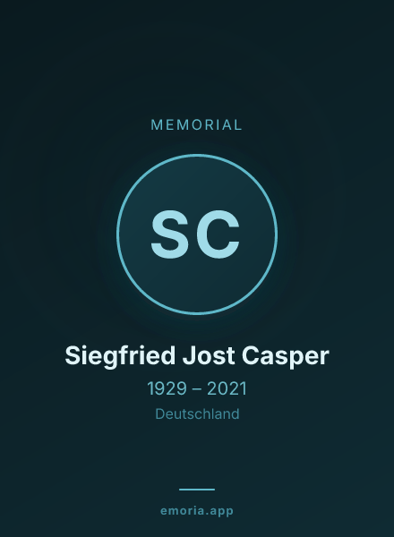 Memorial portrait of Siegfried Jost Casper