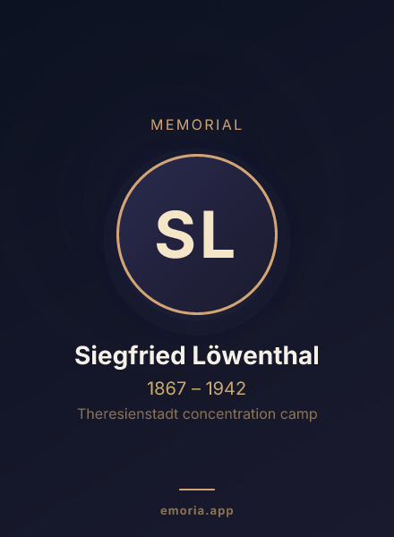 Memorial portrait of Siegfried Löwenthal