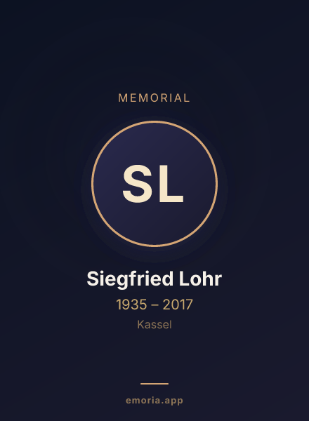Memorial portrait of Siegfried Lohr