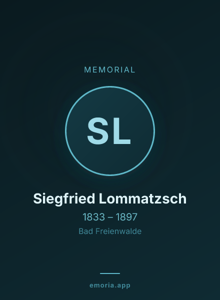 Memorial portrait of Siegfried Lommatzsch