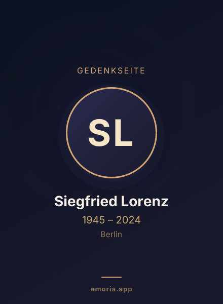 Gedenkportrait von Siegfried Lorenz
