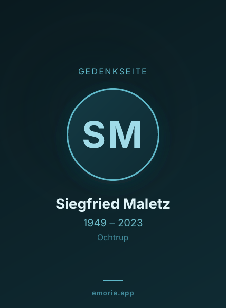 Gedenkportrait von Siegfried Maletz