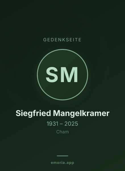 Gedenkportrait von Siegfried Mangelkramer