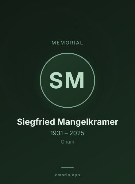 Memorial portrait of Siegfried Mangelkramer