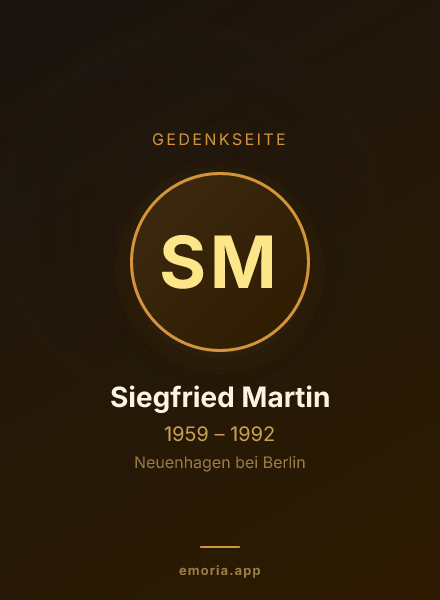 Gedenkportrait von Siegfried Martin