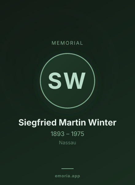 Memorial portrait of Siegfried Martin Winter