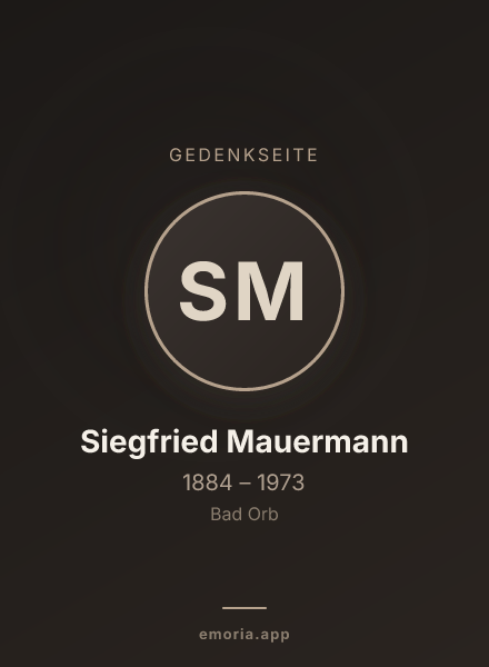 Gedenkportrait von Siegfried Mauermann