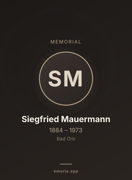 Memorial portrait of Siegfried Mauermann