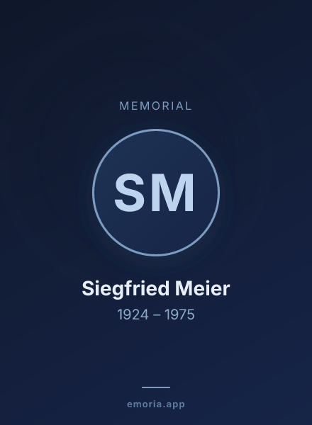Memorial portrait of Siegfried Meier