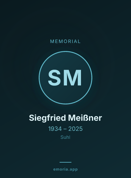 Memorial portrait of Siegfried Meißner