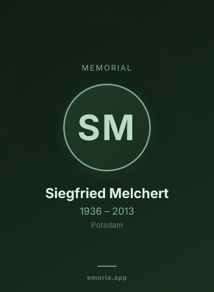 Memorial portrait of Siegfried Melchert