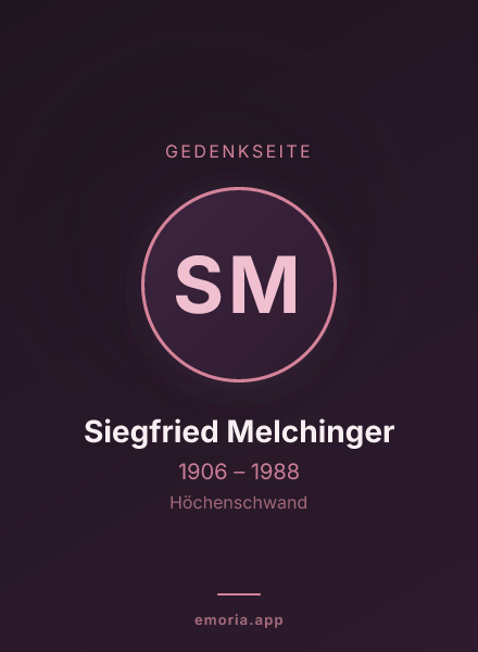 Gedenkportrait von Siegfried Melchinger