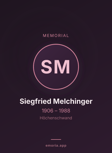 Memorial portrait of Siegfried Melchinger