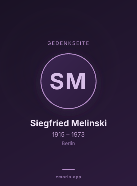 Gedenkportrait von Siegfried Melinski