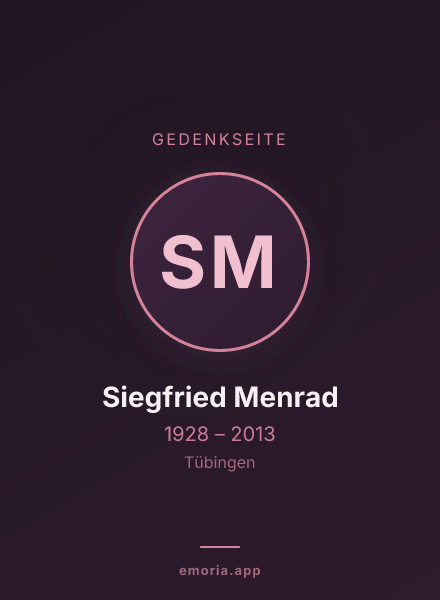 Gedenkportrait von Siegfried Menrad