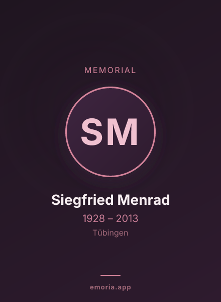 Memorial portrait of Siegfried Menrad