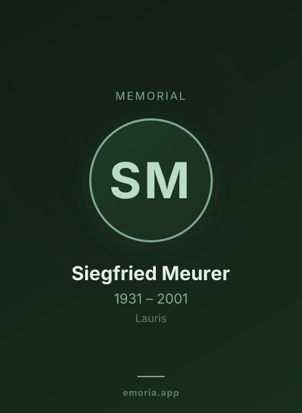 Memorial portrait of Siegfried Meurer