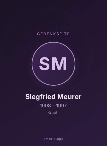 Gedenkportrait von Siegfried Meurer