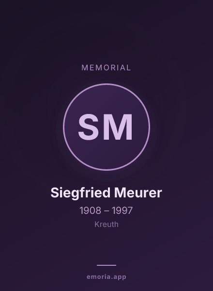 Memorial portrait of Siegfried Meurer