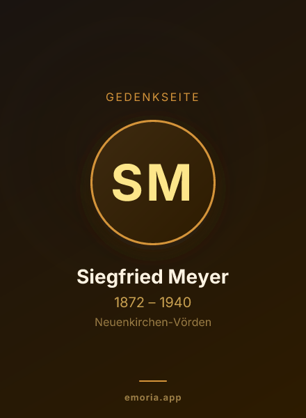 Gedenkportrait von Siegfried Meyer
