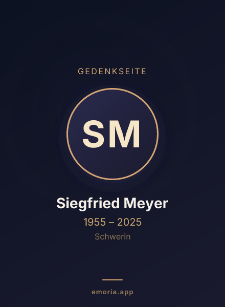 Gedenkportrait von Siegfried Meyer