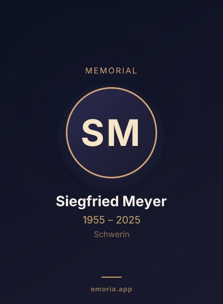 Memorial portrait of Siegfried Meyer