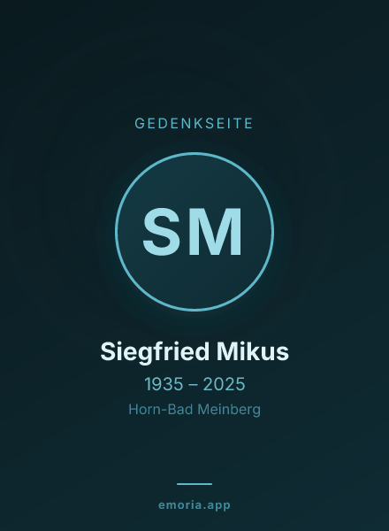 Gedenkportrait von Siegfried Mikus