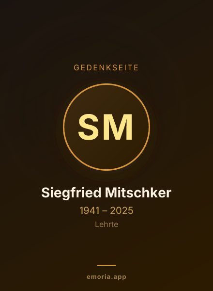 Gedenkportrait von Siegfried Mitschker