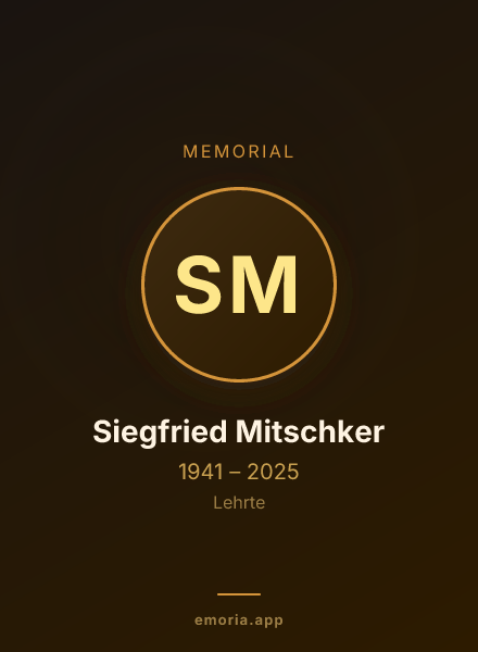 Memorial portrait of Siegfried Mitschker