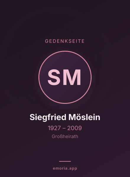 Gedenkportrait von Siegfried Möslein