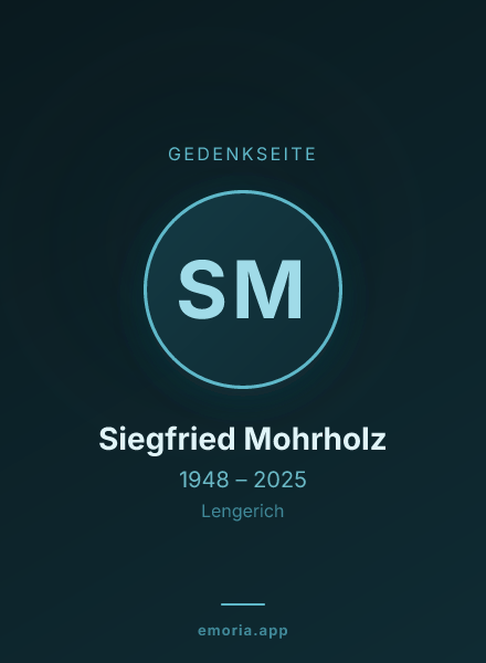 Gedenkportrait von Siegfried Mohrholz