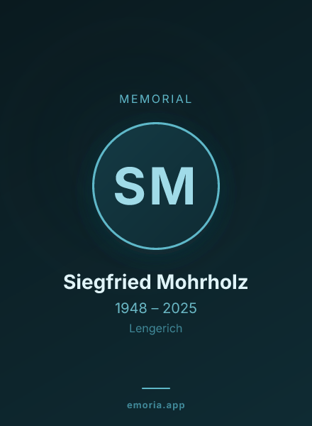 Memorial portrait of Siegfried Mohrholz