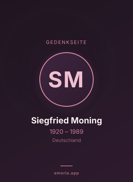 Gedenkportrait von Siegfried Moning