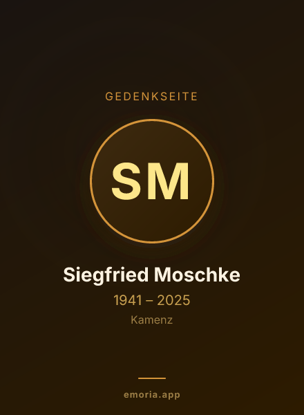 Gedenkportrait von Siegfried Moschke