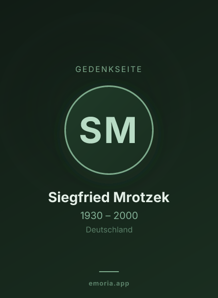 Gedenkportrait von Siegfried Mrotzek
