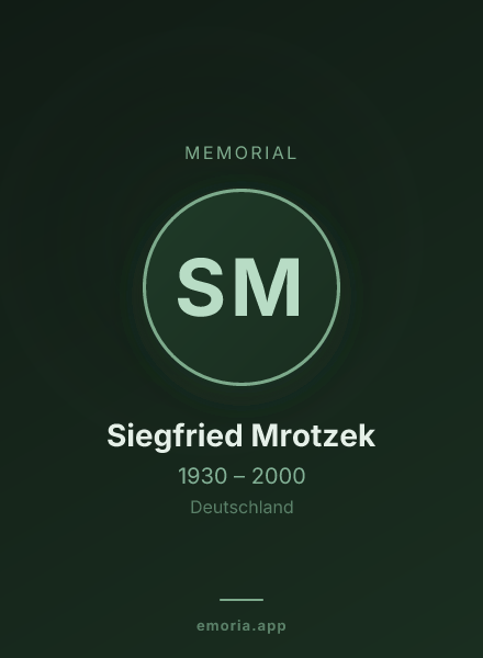 Memorial portrait of Siegfried Mrotzek