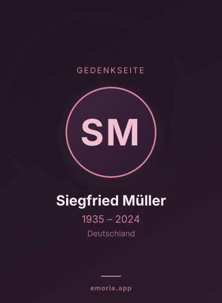 Gedenkportrait von Siegfried Müller